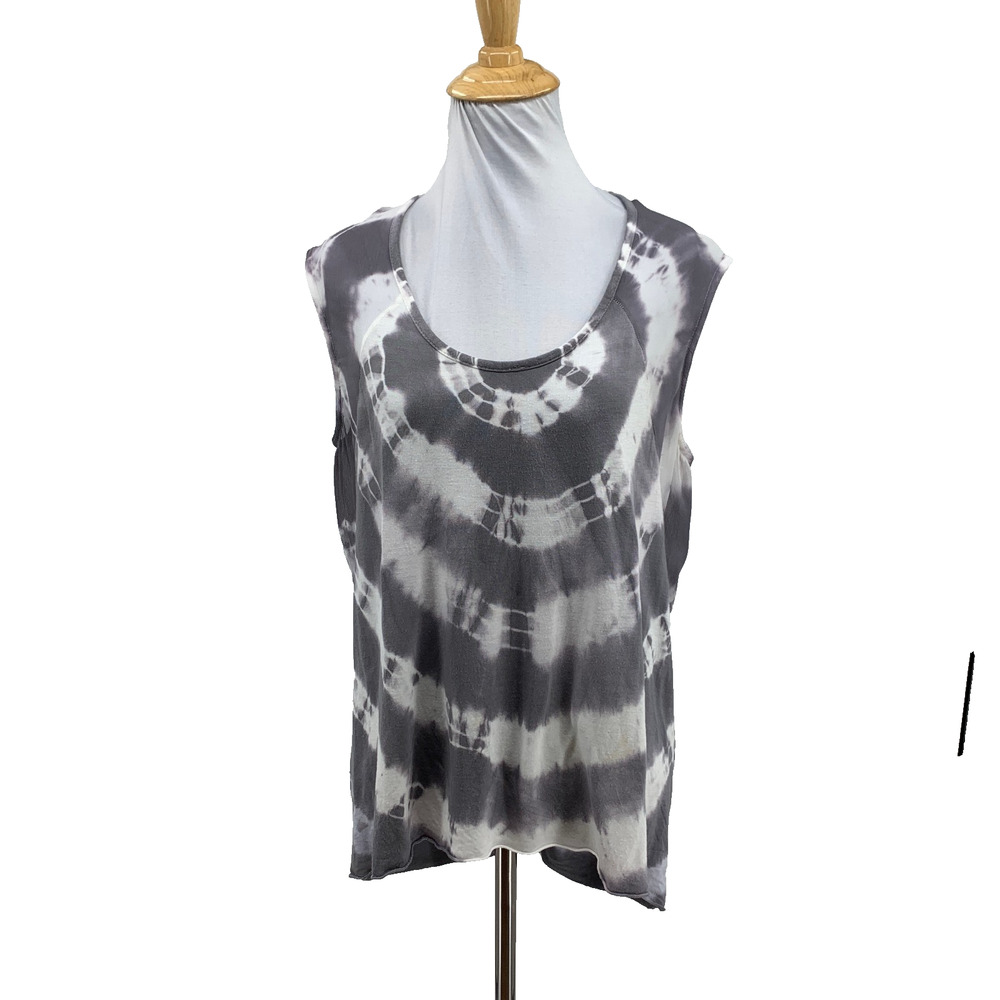 Young Fabulous & Broke Top Womens S Small Tie Dye Print Sheer Panel Muscle Tank